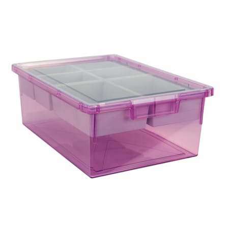 Bin, Tray, Tote, Purple, High Impact Polystyrene, 12.25 In W, 6 In H